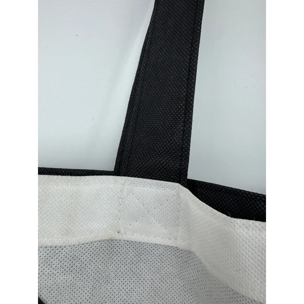 Lululemon Reusable Tote Bag Black Grey White Colorblock Shopper Snap‎ Closure